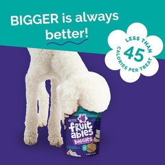 Fruitables Biggies Dog Treats 4 Flavor Variety Pack of 16oz Bags,4 Bags Total