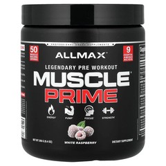 2 X ALLMAX, Muscle Prime�, Legendary Pre-Workout, White Raspberry, 9.4 oz (266