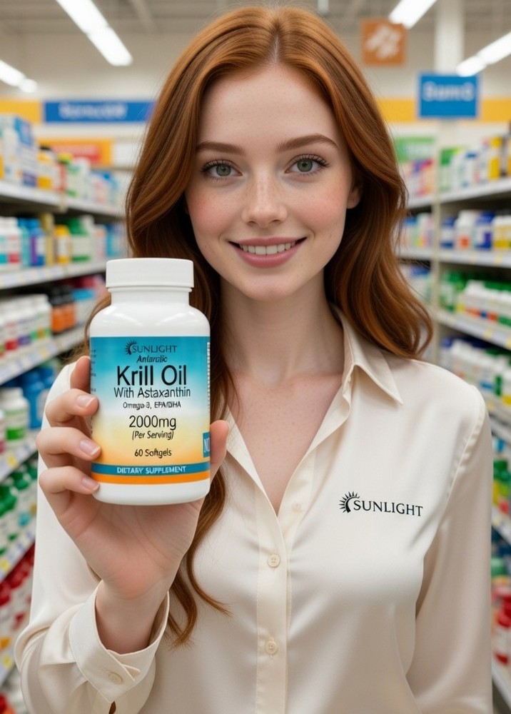 Antarctic Krill Oil Softgels 2000mg Per Servings : Fresh Stock 60 Count ;