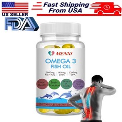 120 Omega 3 Fish Oil Capsules 3x Strength 3600mg EPA & DHA Highest Potency
