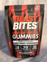 Beast Bites Creatine Gummies Simply Sweet Strawberry 150 ct 5g 30 Servings