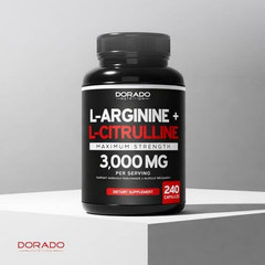 L-Arginine 1000mg L-Citrulline 3000mg 240Caps Amino Acid Non GMO/Gluten Free