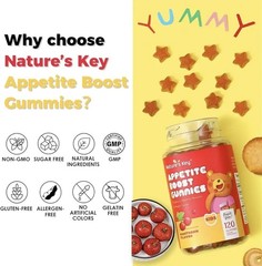 2 Nature’s Key Appetite Boost Gummies for Kids – Hawthorn Flavor – 120 Ct Each