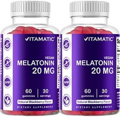 Vitamatic Melatonin 20mg Gummies for Adult 30 Servings -(60 Gummies (Pack of 2))