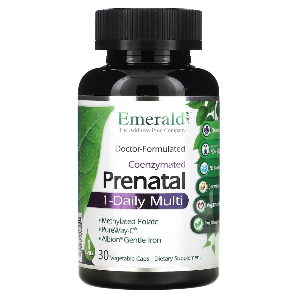 2 X Emerald Laboratories, CoEnzymated Prenatal 1-Daily Multi, 30 Vege-worldwide