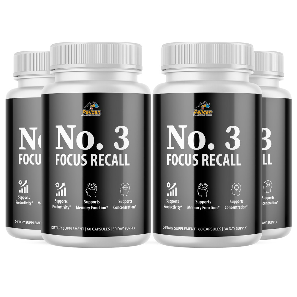 No. 3 Focus Recall- Brain Support- 4 Bottles- 240 Capsules