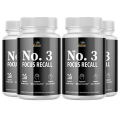 No. 3 Focus Recall- Brain Support- 4 Bottles- 240 Capsules