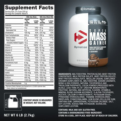 Dymatize Super Mass Gainer, Rich Chocolate, 6 lbs