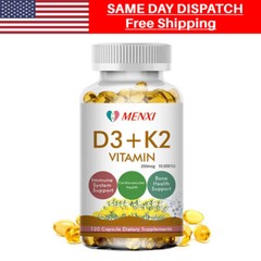MENXI Vitamin K2 (MK7) with D3 10,000 IU Supplement,Immune Health & Bone Health