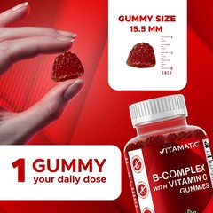 (3 Pack) Vitamatic Vitamin B Complex Gummies with Vitamin C & Inositol