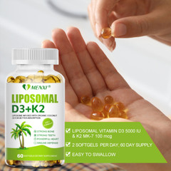 Liposomal Vitamin D3 5000 IU K2 MK7 100 Mcg – High Absorption D3 K2 Supplement