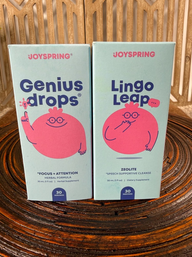 JoySpring Genius Drops & Lingo Leap Drops Herbal Bundle Kids Vitamin