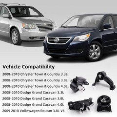 Motor Engine Transmission Mount 4PCS Fit for Chrysler Town & Country|Dodge Ca…