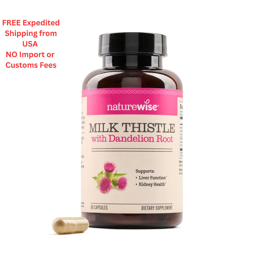 NatureWise Milk Thistle with Dandelion Root – Silymarin 60 Count (Pack of 1)