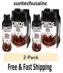 Oikos Protein Shake Shelf Stable Chocolate,30g Protein 12 fl Oz 8 Count​ Bottles