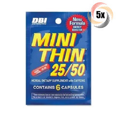 5x Packets DBI Mini Thin 25/50 Herbal Dietary Supplement | 6 Capsules Each