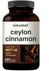 Ceylon Cinnamon, 240 Softgels – Cinnamon Supplement Made with MCT Oil –