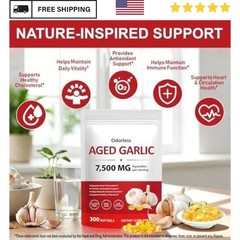 Aged Garlic Extract 7500mg Odorless Supplement Heart Immune Health 300 Softgels