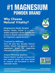 Natural Vitality Calm Magnesium Powder | 8oz Unflavored | 4-Pack | EXP 10/2027