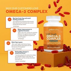 Paleovalley Omega-3 Complex Wild Caught Fish Oil Softgels 1050Mg Omega-3S 750Mg