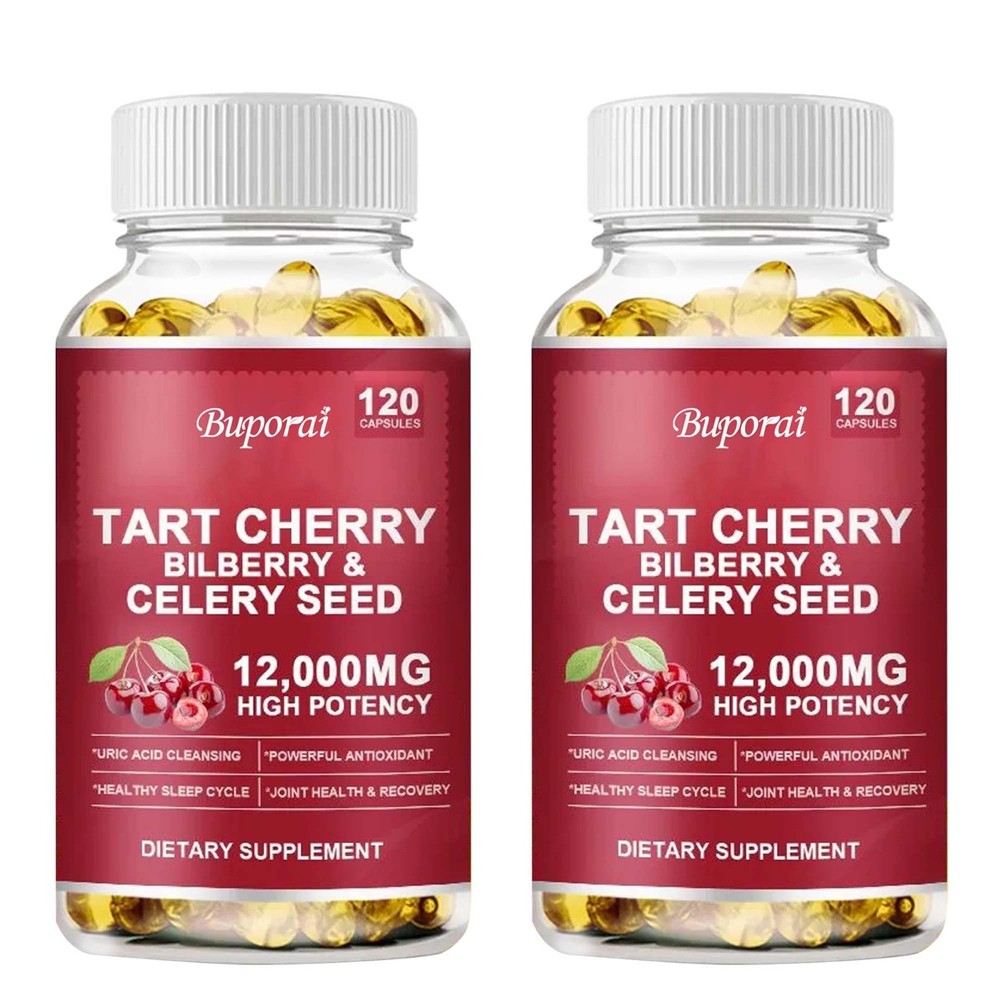 Tart Cherry Bilberry 240pcs, Uric Acid Cleansing, Joint Health, Muscle Recovery