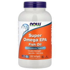 2 X NOW Foods, Super Omega EPA Fish Oil, 240 Softgels (1,000 mg per Softgel)