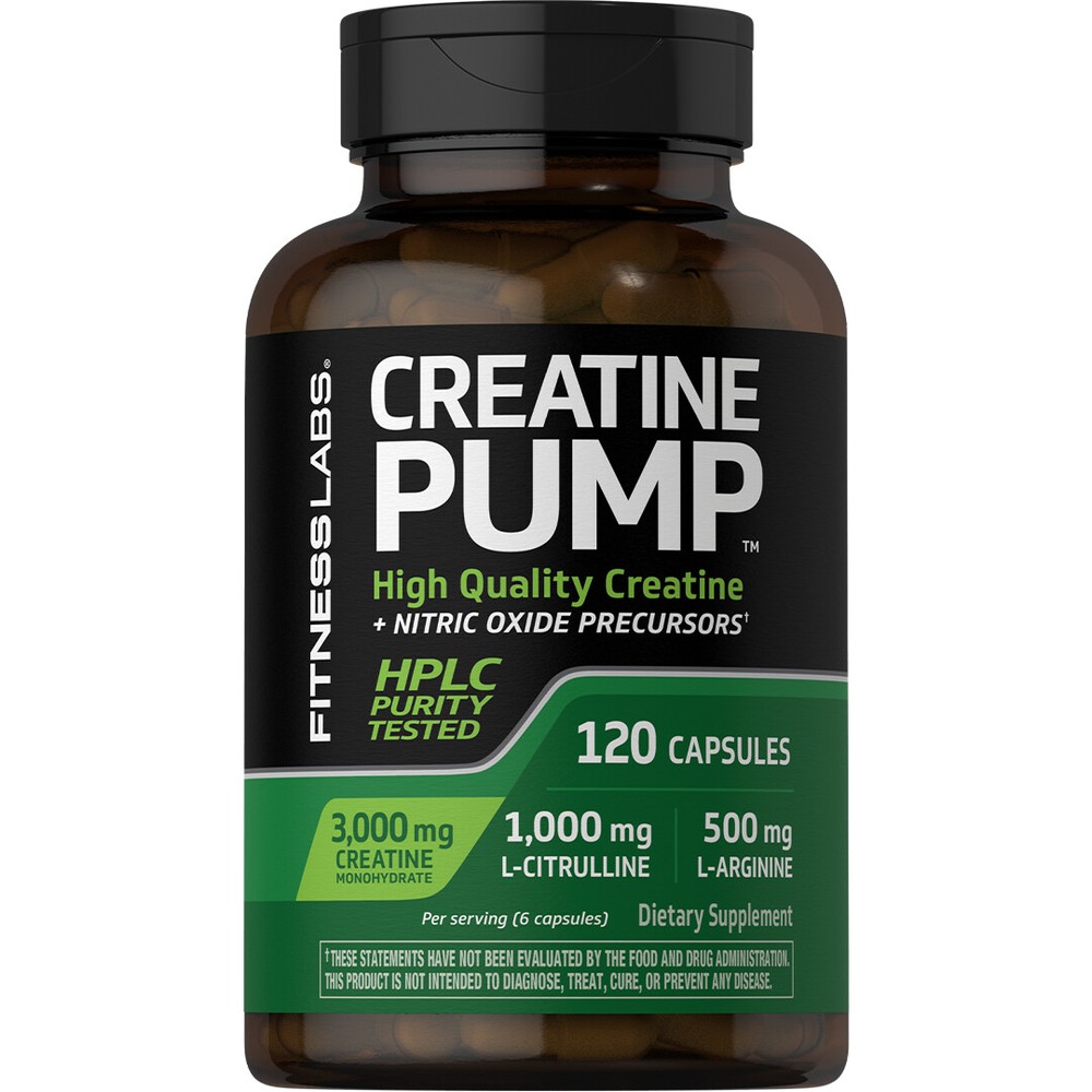 Creatine Capsules | 120 Count | 3000mg | Non-GMO | by Fitness Labs
