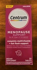 Centrum Menopause & Hot Flash Support Complete Multivitamin – 30 Ct Exp 05/26