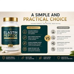 Elastin Peptide Skin Tightening Supplement, Skin Elasticity, 60 Count 2 pack