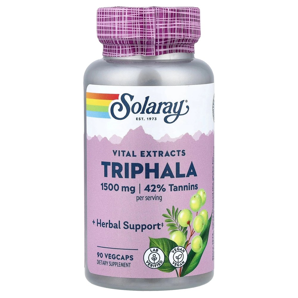 2 X Solaray, Vital Extracts, Triphala, 90 VegCaps