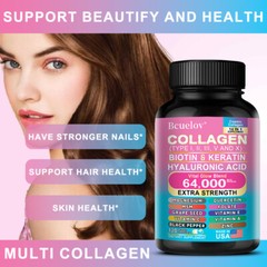 Collagen Supplement with Vitamins – Support Joint Comfort & Hair Growth,120 Caps