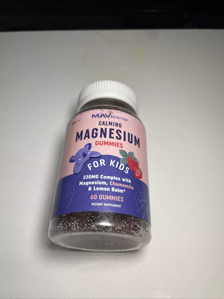 MAV Nutrition Calming Magnesium Gummies for Kids – 60 gummies Exp 11-2026 XX