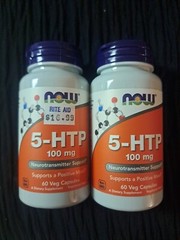 2 NOW FOODS 5-HTP 100 mg – 60 Veg Capsules exp: 05/2028