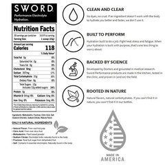 SWORD PERFORMANCE Electrolyte Replenisher Powder Drink Mix, Berry, 30-Serving…