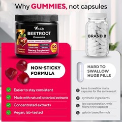 VitaUp Beet Root Gummies – Beetroot Supplement with CoQ10, Grape Seed, Vitami…