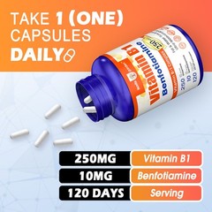 (3 Pack) 250mg Vitamin B1 Thiamine – Vitamin B-1 Complex Supplement, 120 Caps