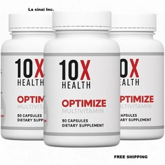 3 PACK Authentic 10X Health Optimize Methylated Multivitamin 90 Caps EXP 07/2027