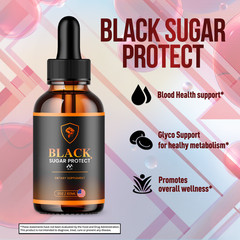 (3 Pack) Black Sugar Protect Drops Advance Blood Support Formula 90 Servings