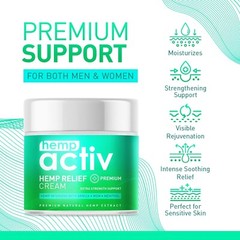 HEMPACTIV Joint & Muscle Relief Cream, Infused with Hemp, Menthol, MSM & ⭐️⭐️⭐️⭐