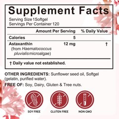 Astaxanthin Supplements 12mg – 120 Softgels | Premium Natural Antioxid V2