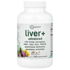 2 X Micro Ingredients, Liver+ Advanced, 240 Vegetarian Capsules