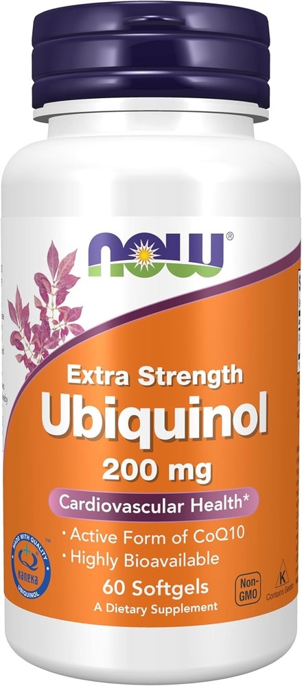 4 x NOW Ubiquinol Extra Strength 200 mg 60 Softgels