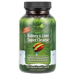 2 X Irwin Naturals, 2-In-1 Kidney & Liver Super Cleanse�, 60 Liquid Soft-Gels