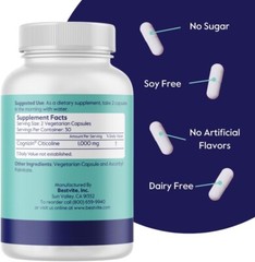 Bestvite Cognizin Citicoline 500mg (60 Vegetarian Capsules)-Clinically Studied