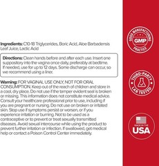 URO – Boric Acid Vaginal Support Acid & Aloe For Vaginal Odor, 12 Ct