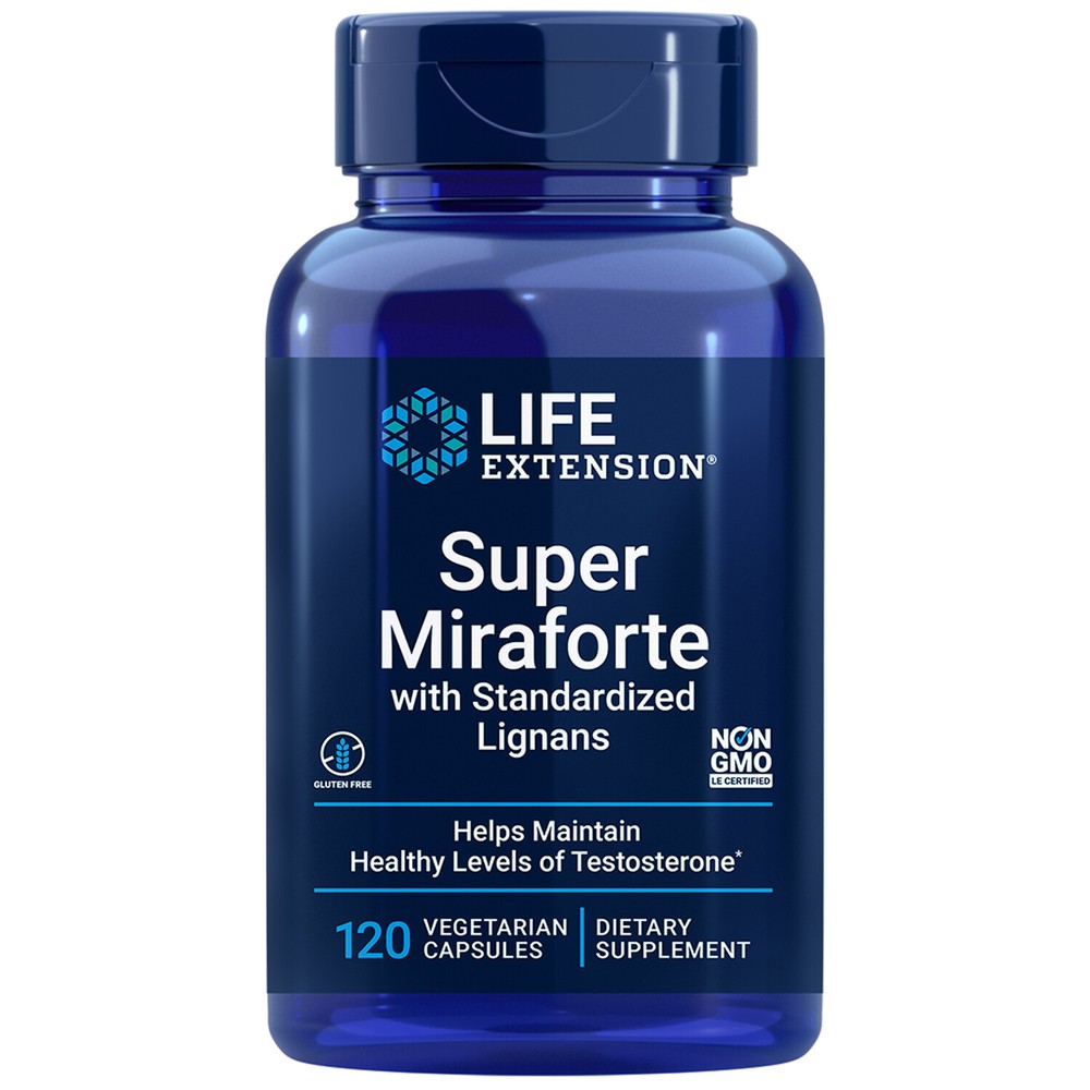 Super Miraforte with Standardized Lignans 120 Chrysin Nettle Zinc Life Extension