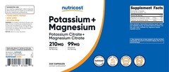 Nutricost Potassium (99 mg) Magnesium (210 Citrates, 240 Capsules -…