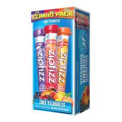 ZIPFIZZ Healthy Energy Hydration Drink Mix Flavor Variety Pack – 30 Tubes
