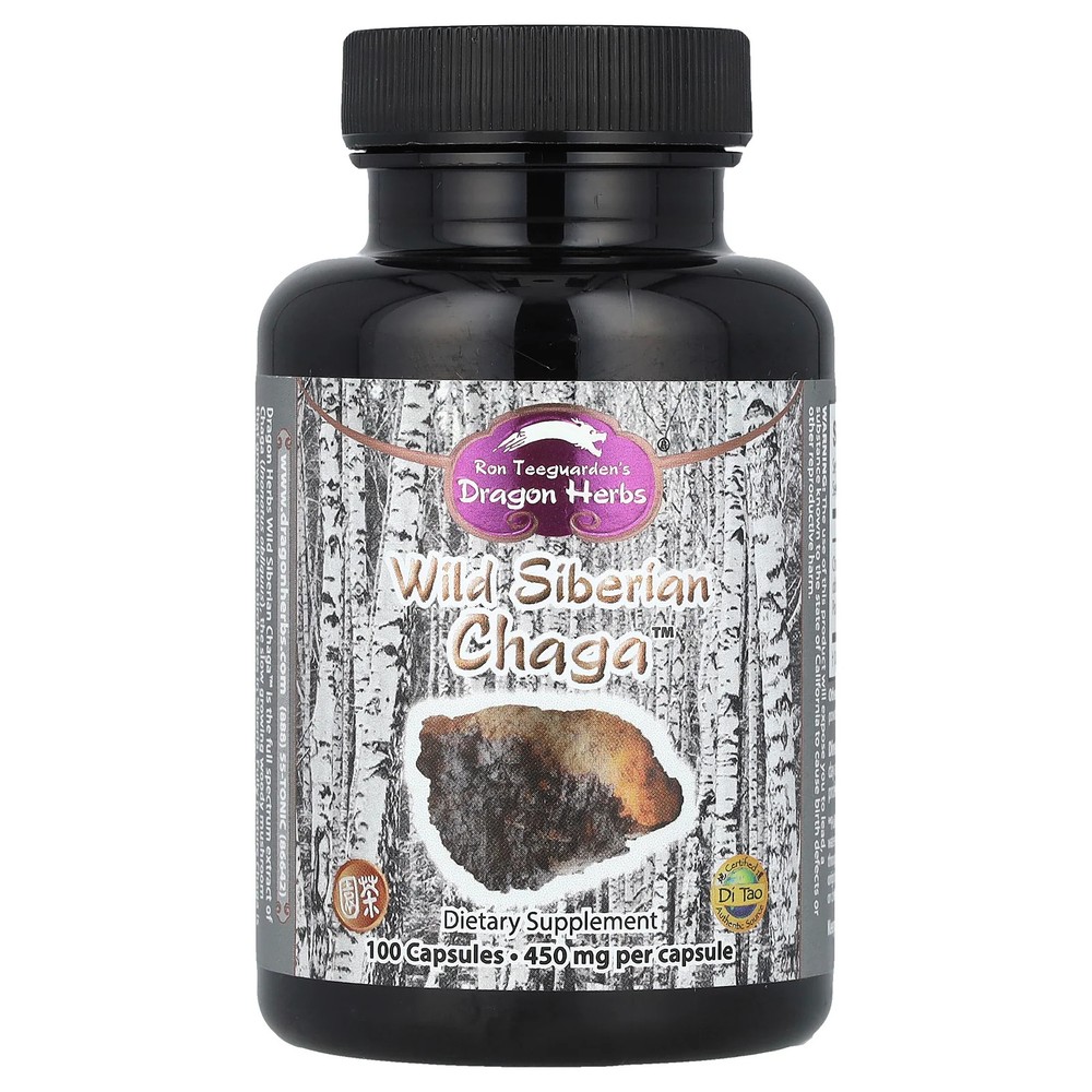 2 X Dragon Herbs, Wild Siberian Chaga�, 450 mg, 100 Capsules