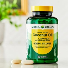 Spring Valley Extra Virgin Coconut Oil 1000 mg 90 Softgels Wellness Support